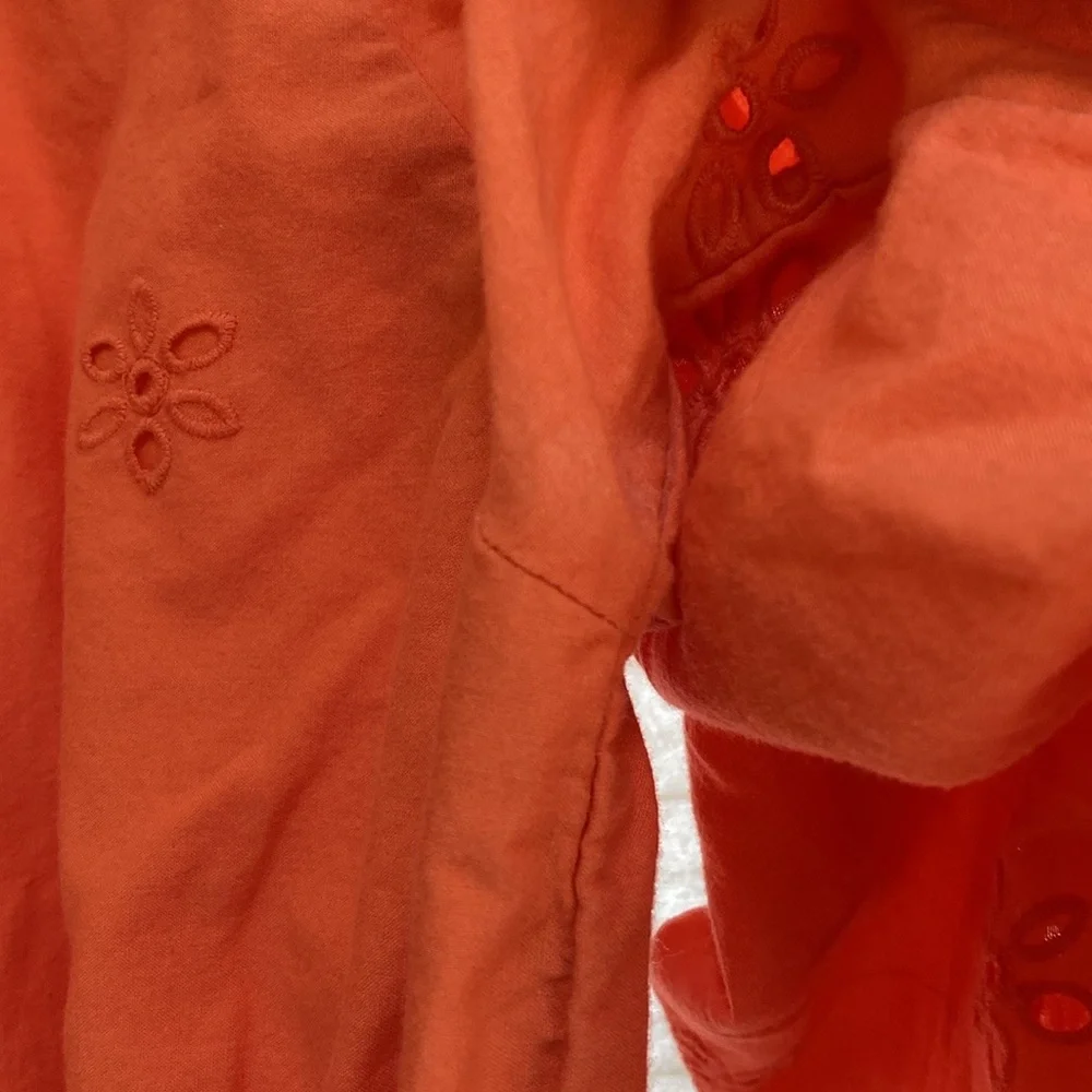 Universal Thread cotton eyelet long-sleeve orange dress XL - Picture 12 of 12